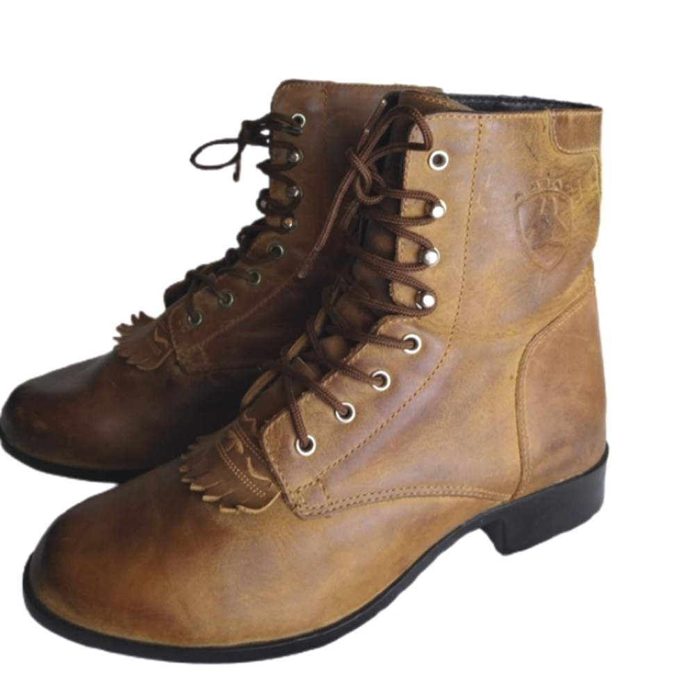 Ariat Boots Kilte Size 6.5 Brown Leather Distressed Kilte Style Grannycore EUC